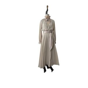 James Daugherty Dress MAXI Gown Vintage Dress Crepe Satin sz S‎ to M Tall